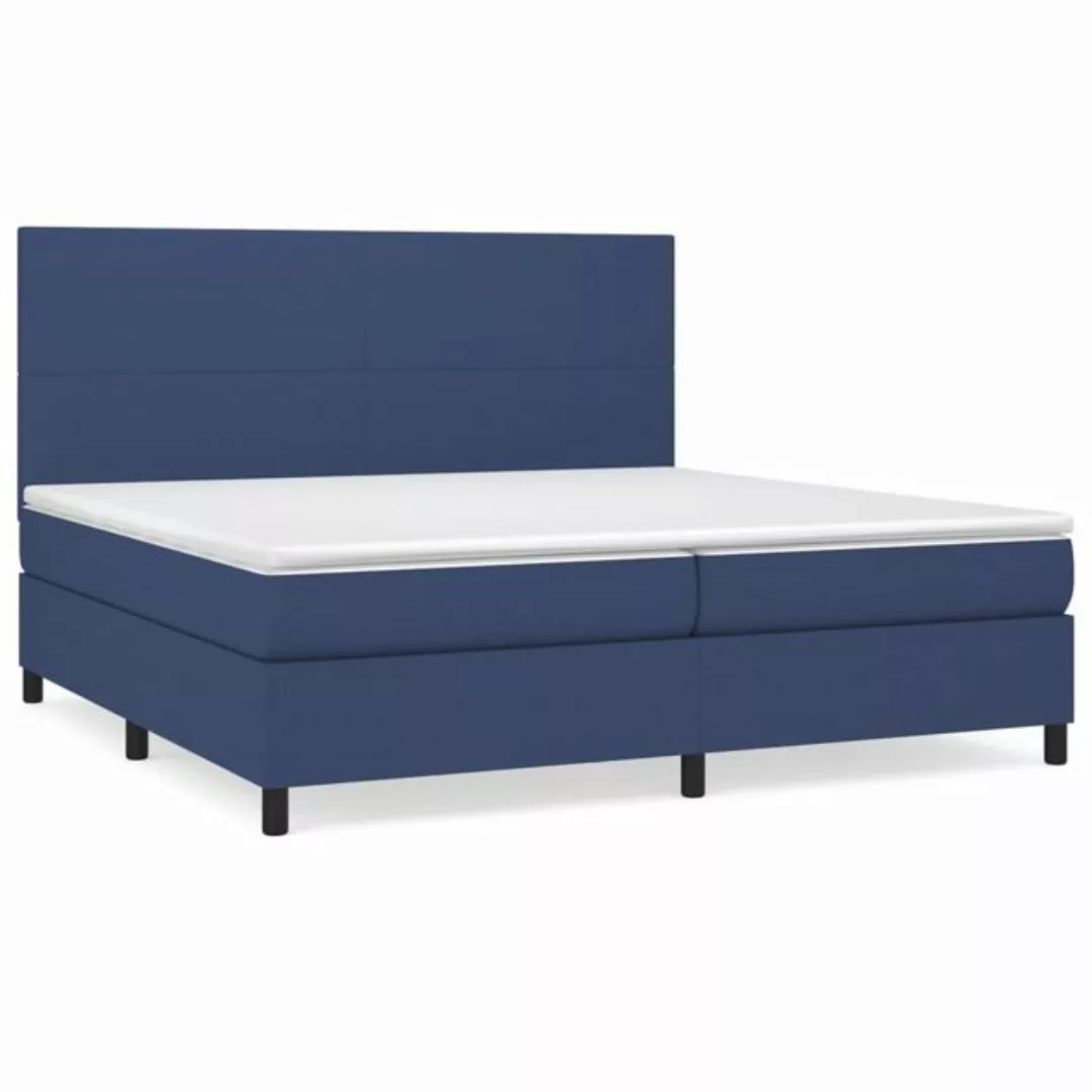 vidaXL Boxspringbett Boxspringbett mit Matratze Blau 200x200 cm Stoff Bett günstig online kaufen