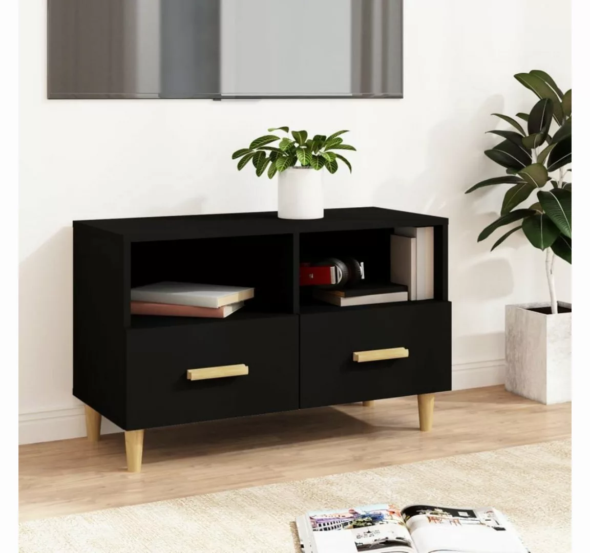 furnicato TV-Schrank Schwarz 80x36x50 cm Holzwerkstoff günstig online kaufen