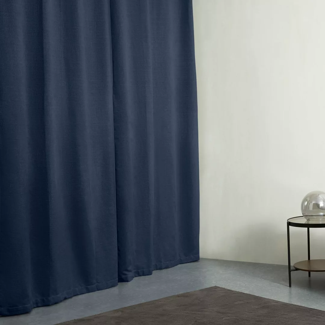 2 x Marzia Vorhangschals (135 x 260 cm), Mitternachtsblau - MADE.com günstig online kaufen
