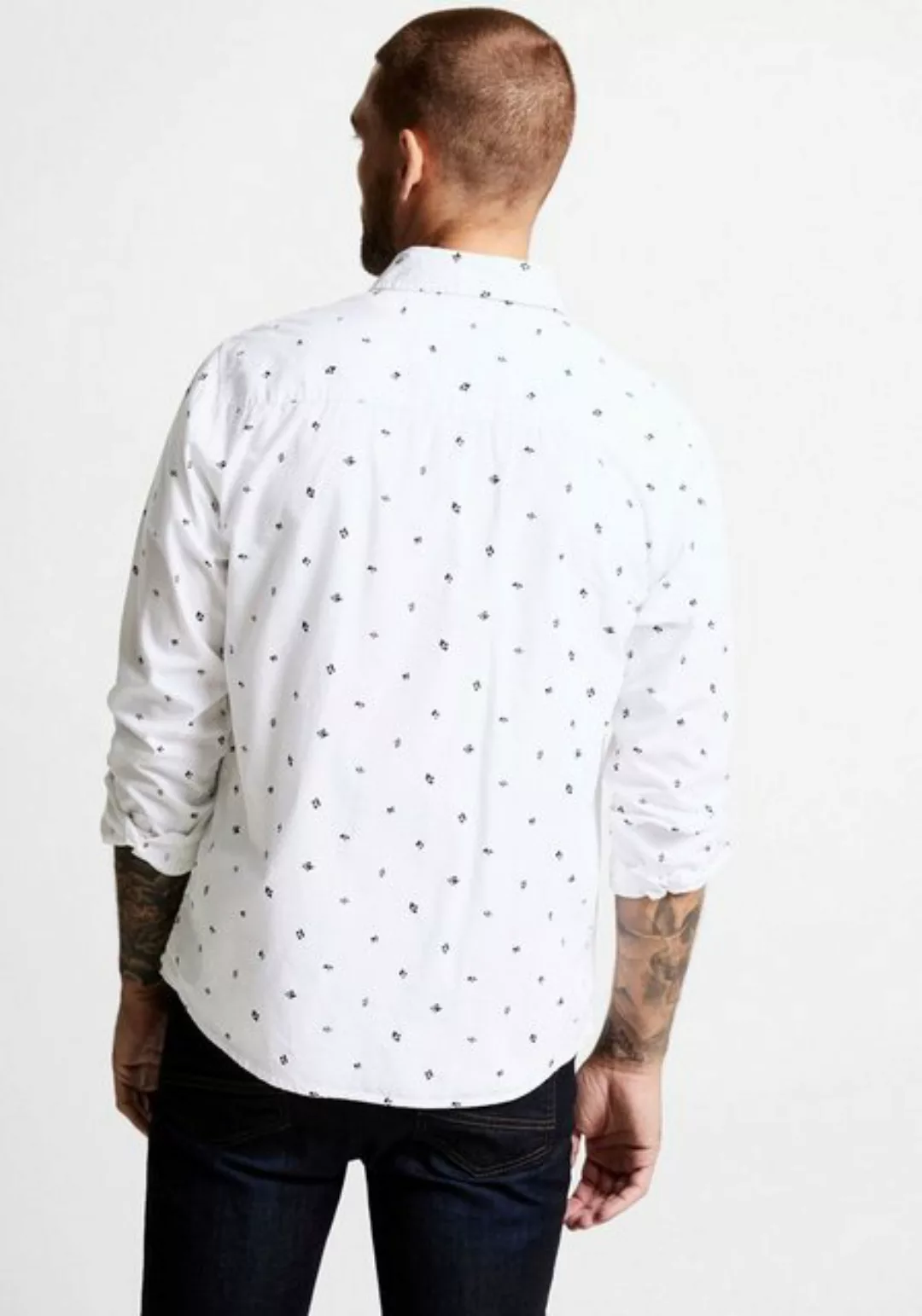 STREET ONE MEN Langarmhemd mit kleinem Muster günstig online kaufen