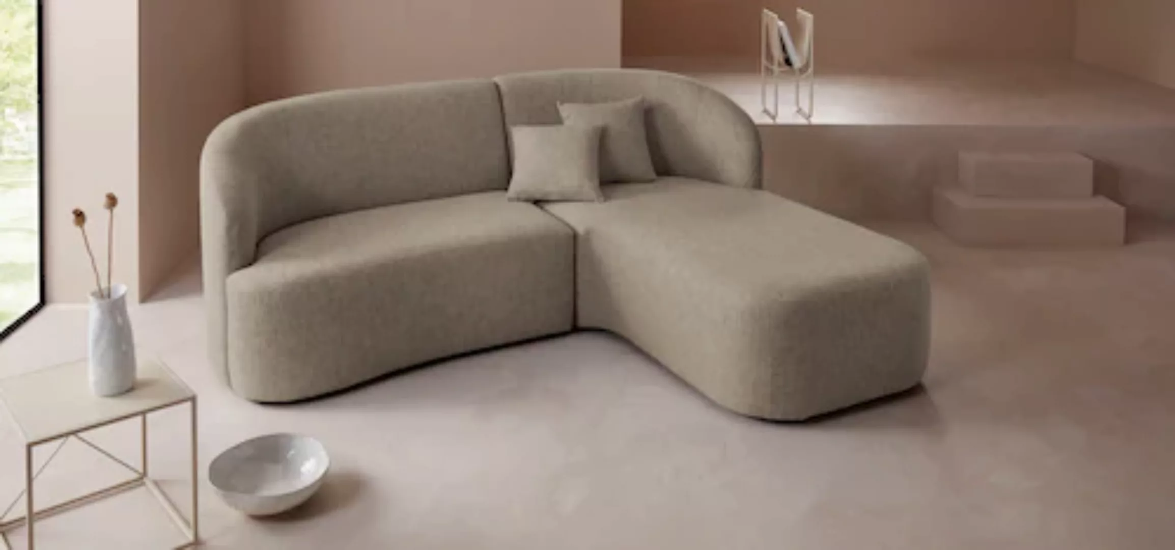 LeGer Home by Lena Gercke Ecksofa »Dilara L-Form«, gerundete Rückenlehne un günstig online kaufen