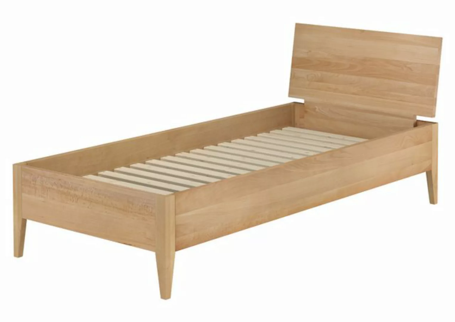 ERST-HOLZ Bett Einzelbett metallfrei 90x200 massives Buchenholz konische Fü günstig online kaufen