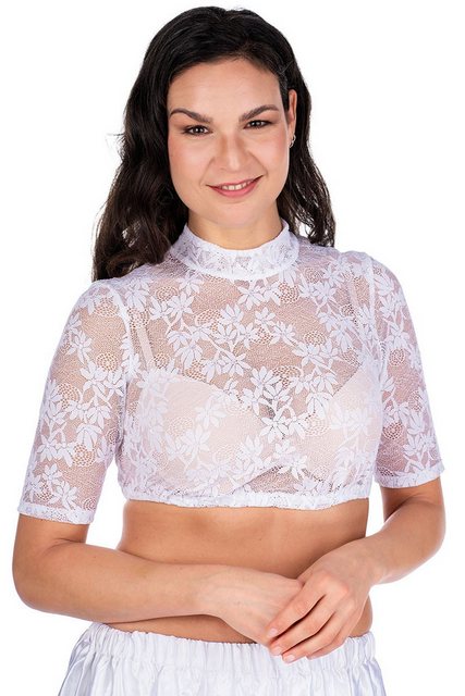 Hammerschmid Dirndlbluse Dirndlbluse - BABSI HA - rauchblau, weiß günstig online kaufen