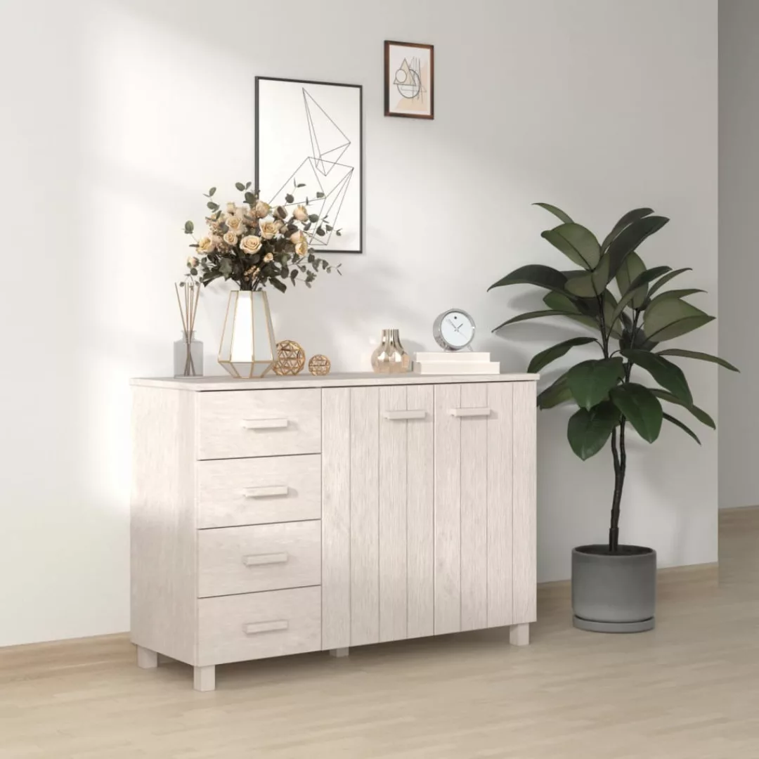 Vidaxl Sideboard Weiß 113x40x80 Cm Massivholz Kiefer günstig online kaufen