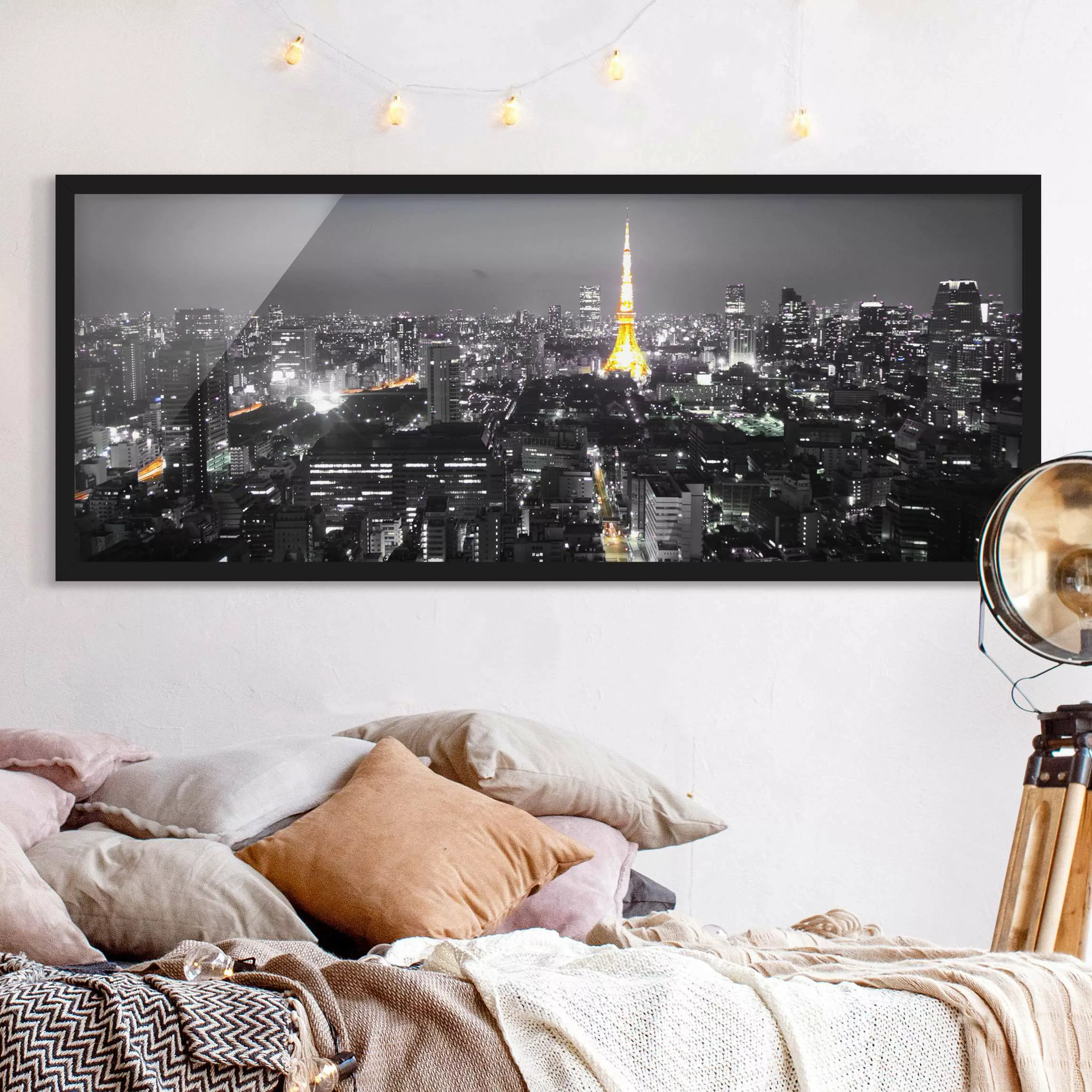 Bild mit Rahmen Architektur & Skyline - Panorama Tokio günstig online kaufen