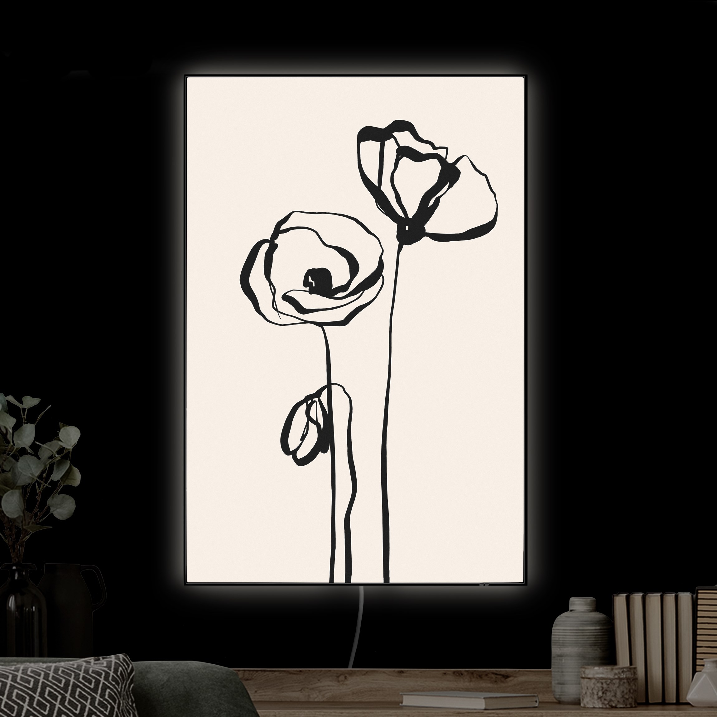 LED-Wechselbild Mohn Illustration I günstig online kaufen