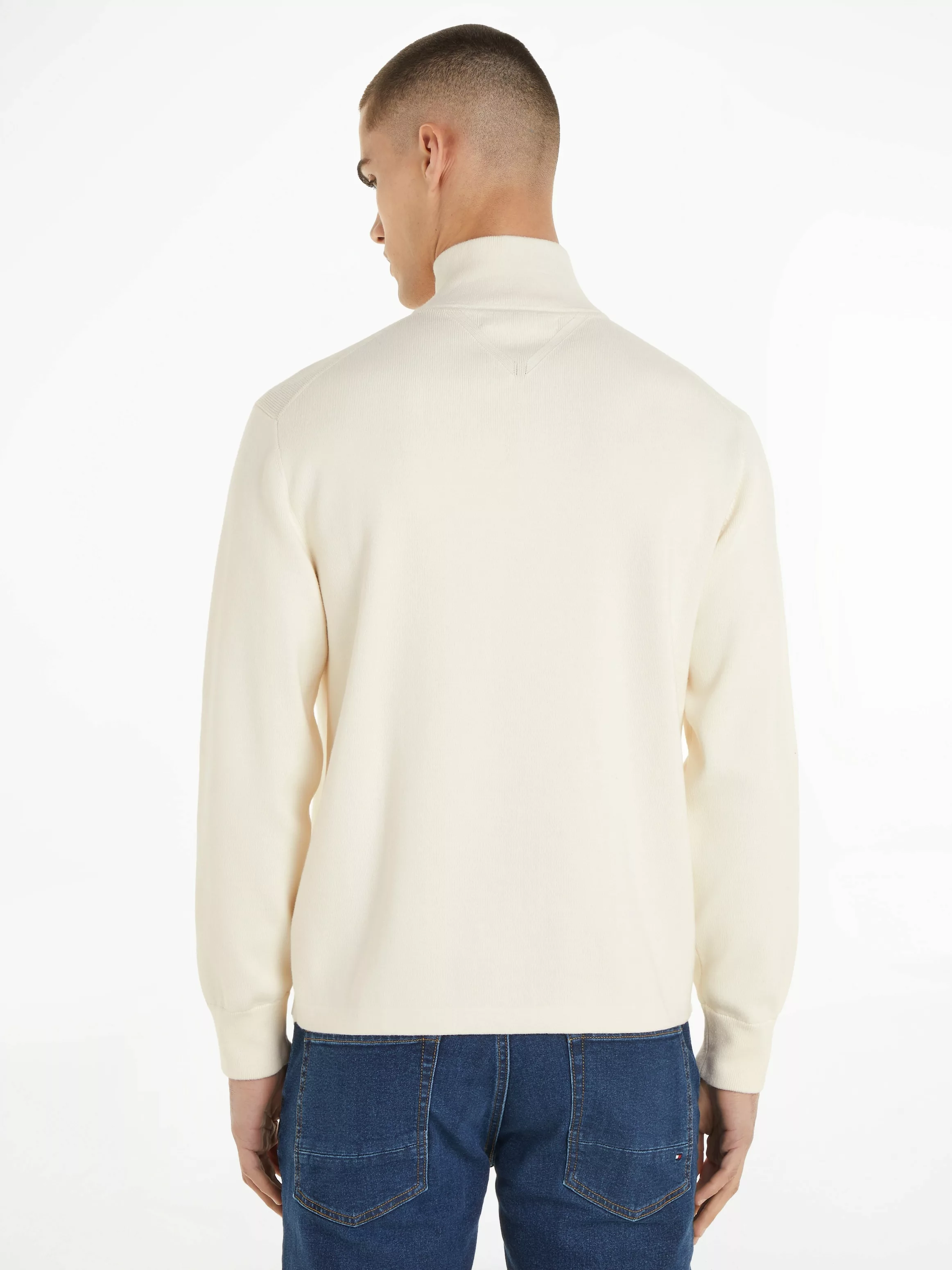 Tommy Hilfiger Rollkragenpullover GLOBAL STRIPE ZIP MOCK günstig online kaufen