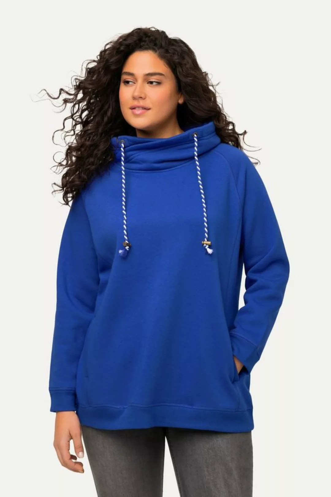 Ulla Popken Sweatshirt Sweatshirt weiter Stehkragen Taschen günstig online kaufen