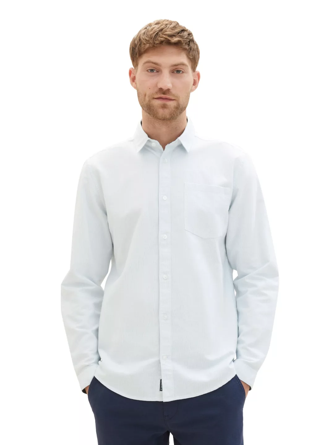 TOM TAILOR Langarmhemd mit Reißverschluss und Druckknopfleiste günstig online kaufen