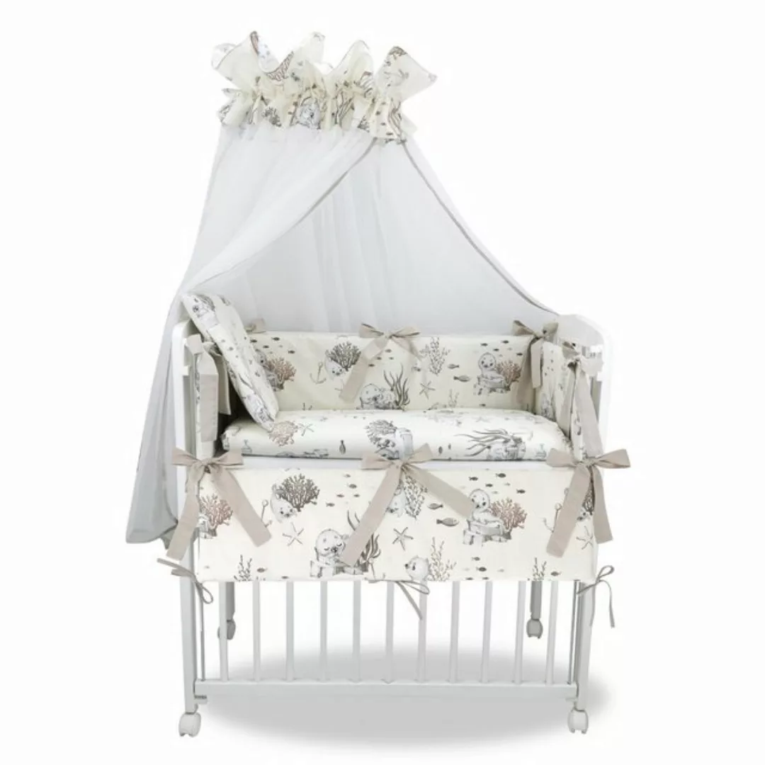 Baby-Delux Beistellbett Babybett Robbe Beige, 10-tlg., Stillbett 90x40 weiß günstig online kaufen