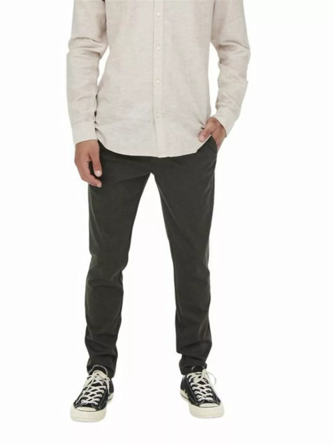 Only & Sons Herren Chino Hose ONSMARK 2911 - Slim Fit - Schwarz günstig online kaufen