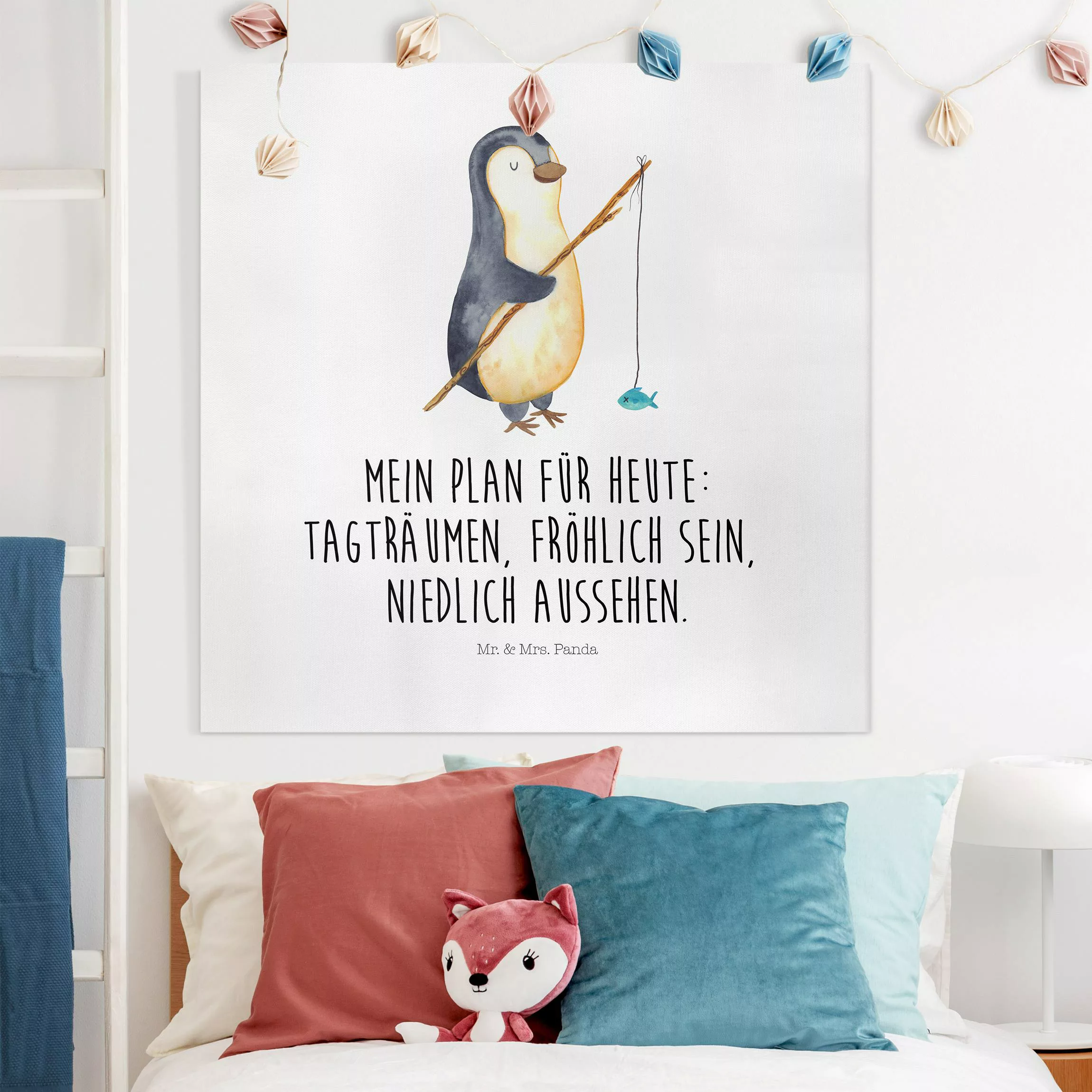 Leinwandbild Mr. & Mrs. Panda - Pinguin - Tagträumen günstig online kaufen