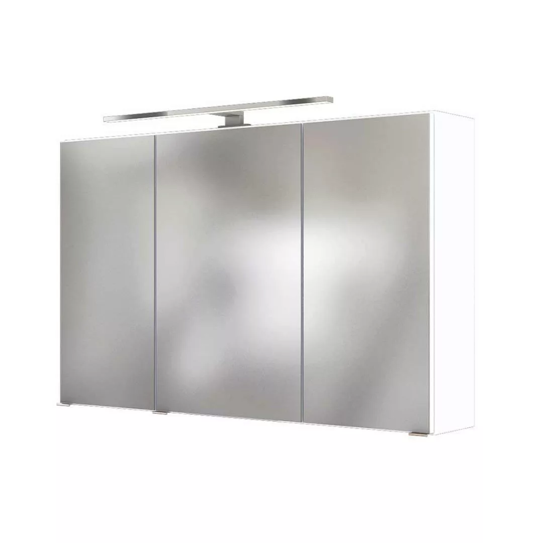Badezimmer Set in Weiß und Wildeiche Optik Spiegelschrank (dreiteilig) günstig online kaufen