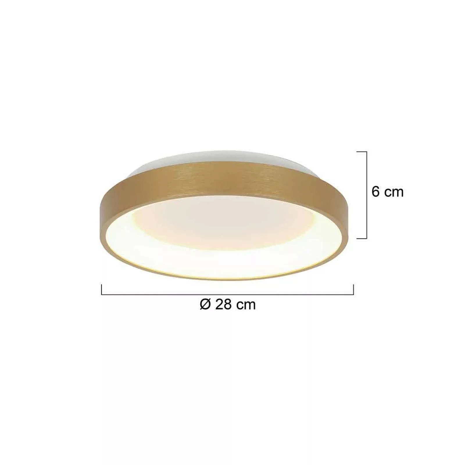 LED-Deckenleuchte Ringlede, gold, Höhe 6 cm, Ø 28 cm günstig online kaufen