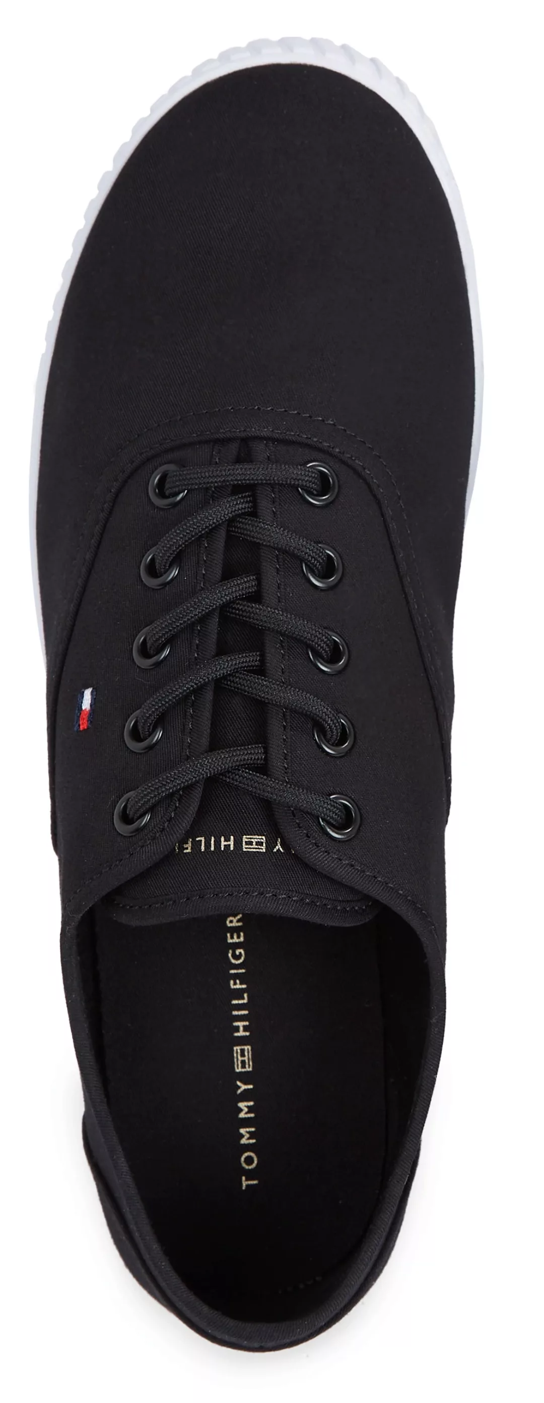 Tommy Hilfiger Sneaker "CANVAS LACE UP SNEAKER", in schmaler Form, Freizeit günstig online kaufen