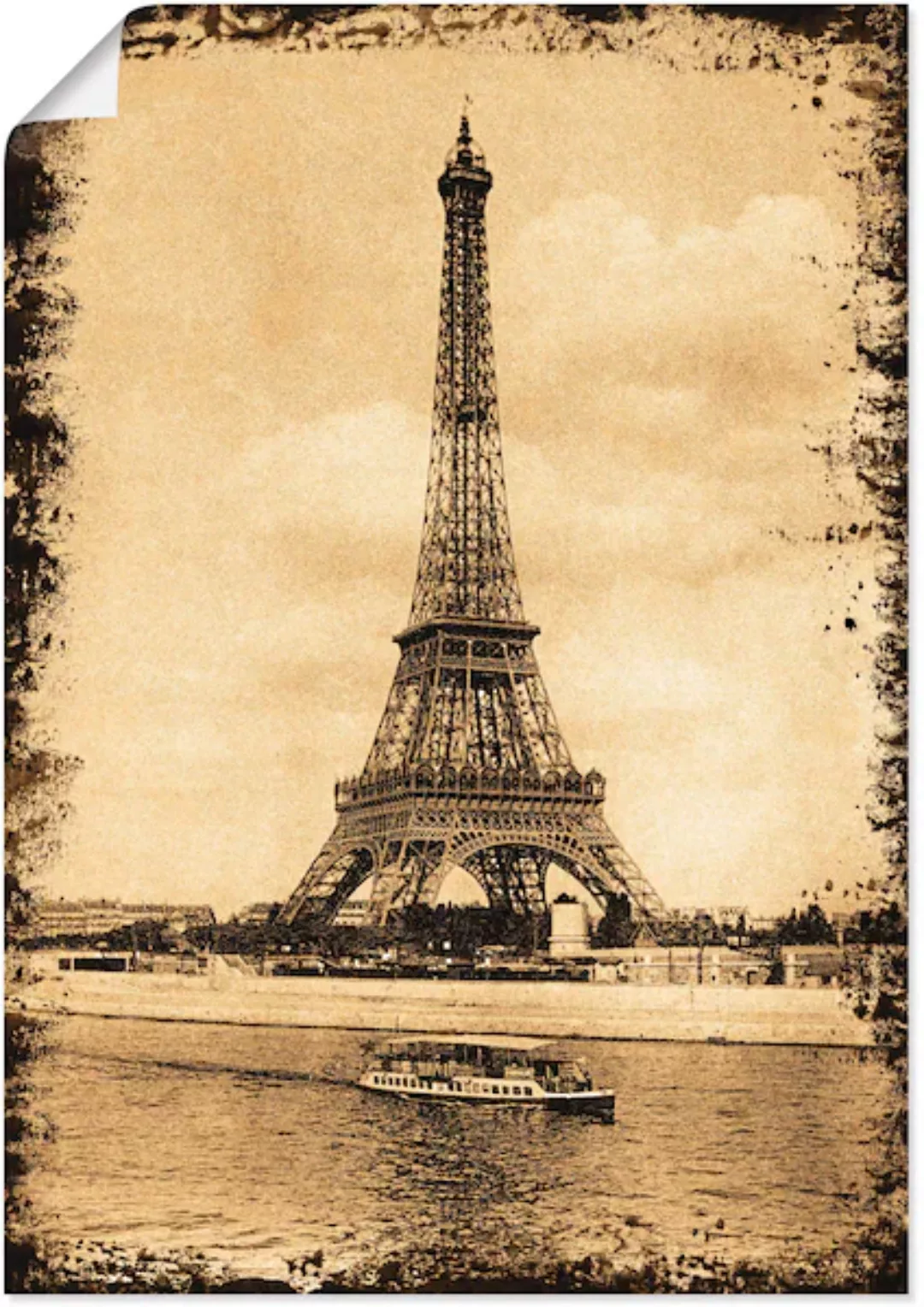Artland Poster "Paris - Eiffelturm Vintage", Gebäude, (1 St.) günstig online kaufen
