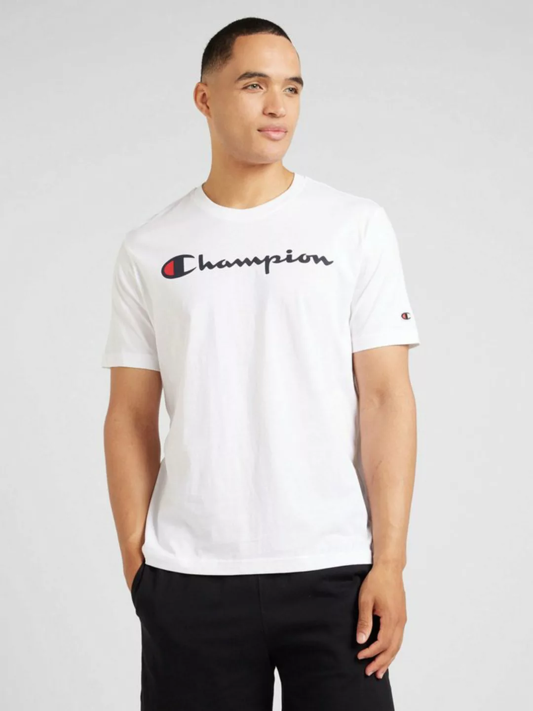 Champion Kurzarmshirt Herren Baumwoll-T-Shirt mit großem Logo - Burgunder günstig online kaufen