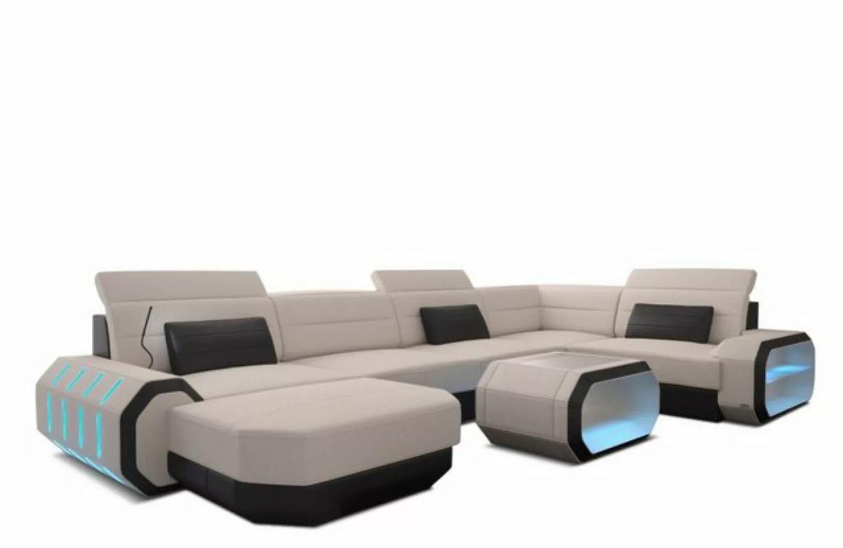 Sofa Dreams Wohnlandschaft Design Stoff Polster Sofa Roma U Form M Mikrofas günstig online kaufen