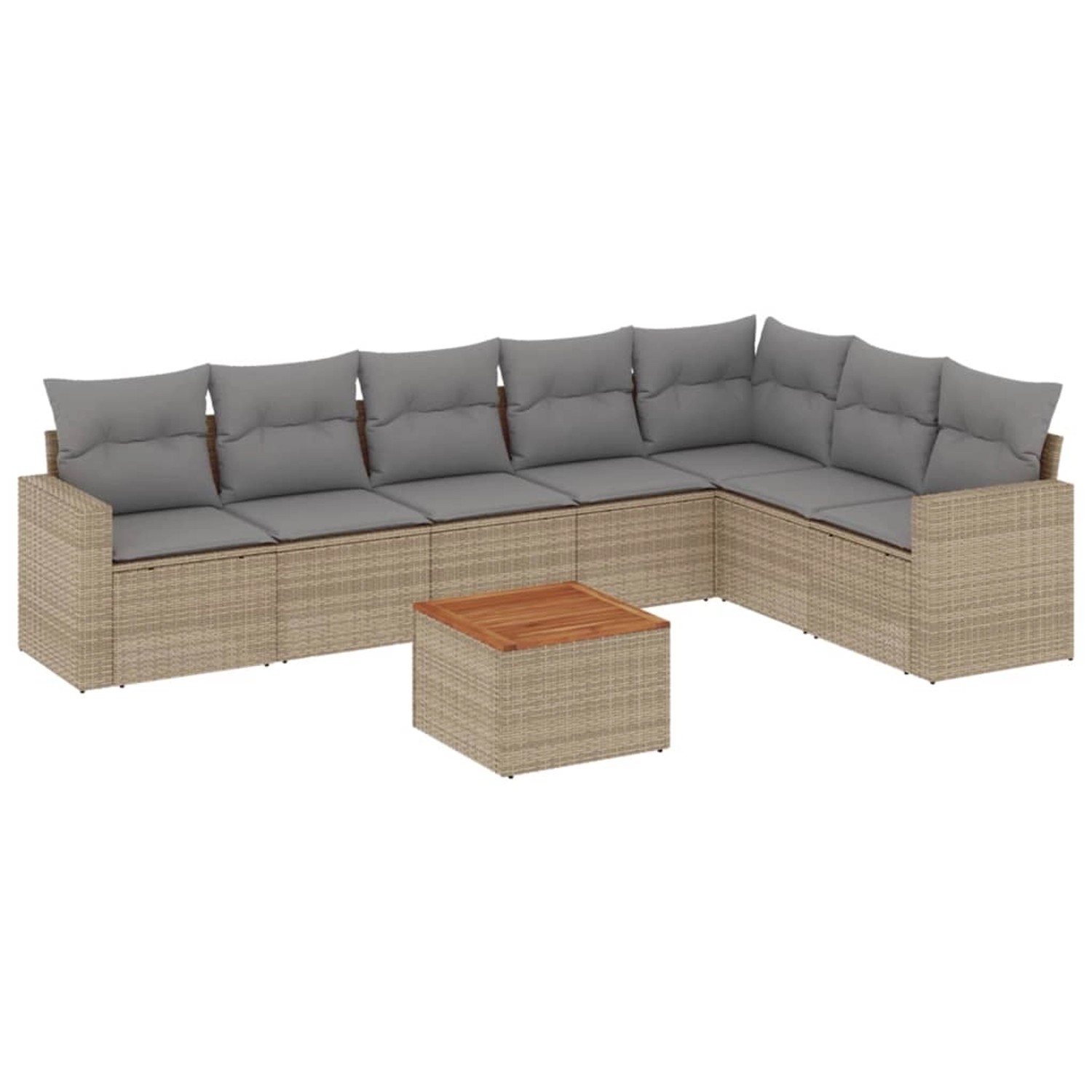 vidaXL 8-Tlg Garten-Sofagarnitur mit Kissen Beige Poly Rattan 3224155 günstig online kaufen