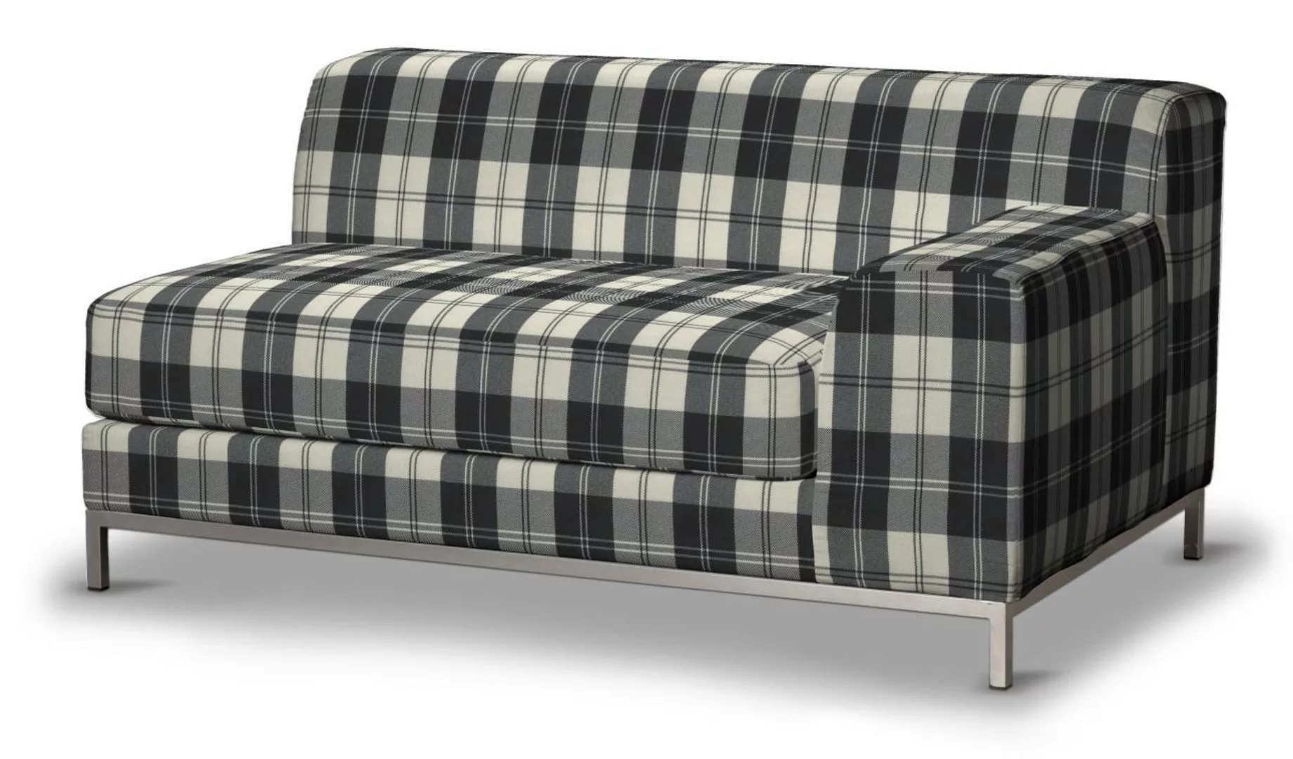 Kramfors 2-Sitzer Sofabezug, Lehne rechts, schwarz- weiss, Bezug für Kramfo günstig online kaufen