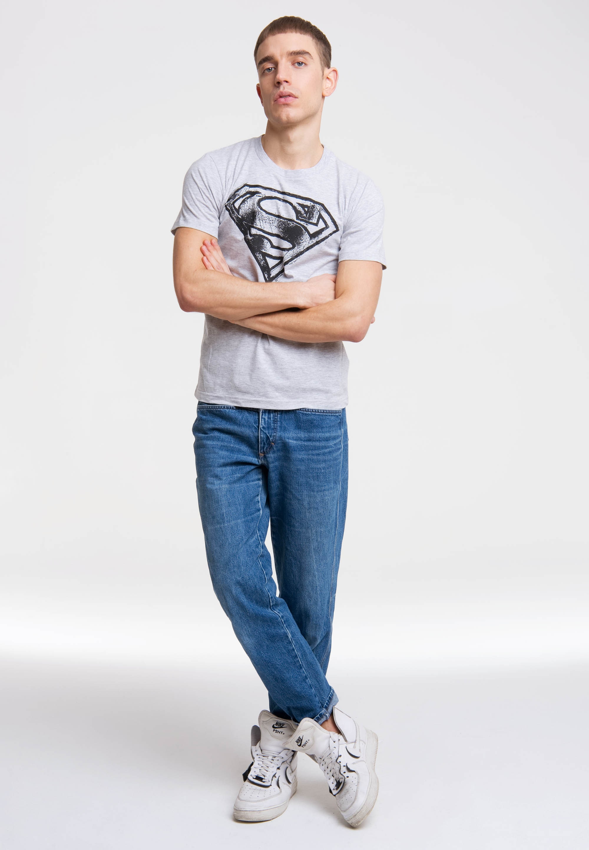 LOGOSHIRT T-Shirt "SUPERMAN - LOGO SCRIBBLE", mit coolem Frontprint günstig online kaufen