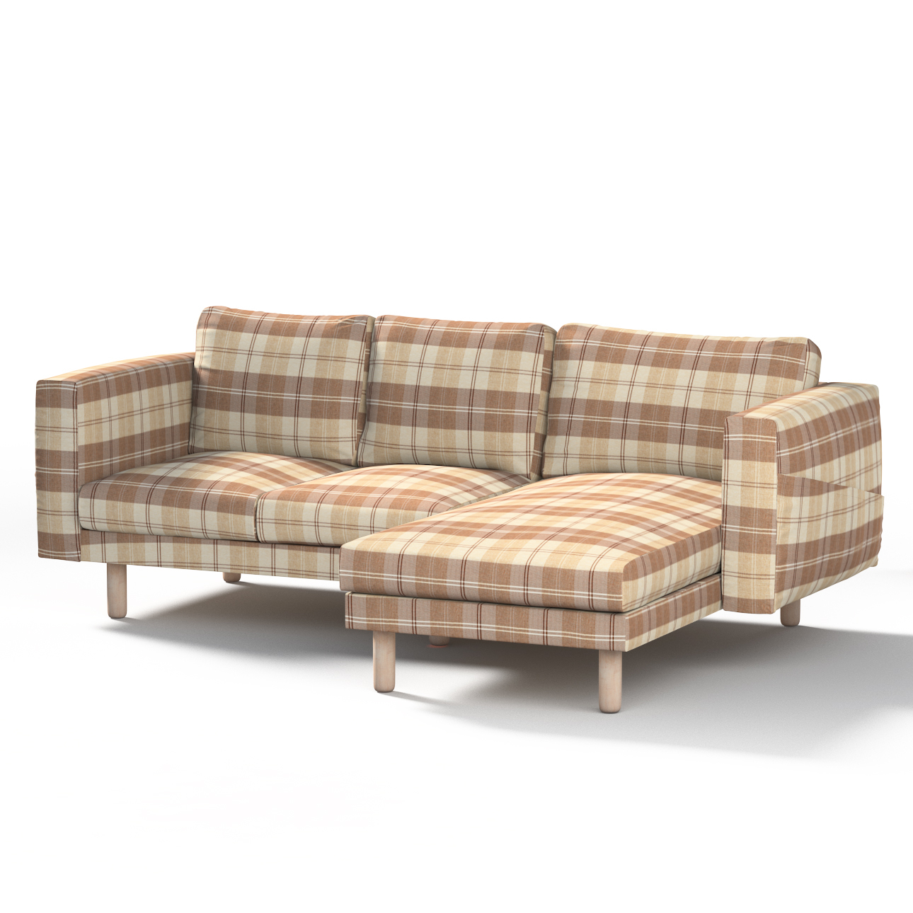 Bezug für Norsborg 3-Sitzer Sofa mit Recamiere, braun-beige, Norsborg Bezug günstig online kaufen