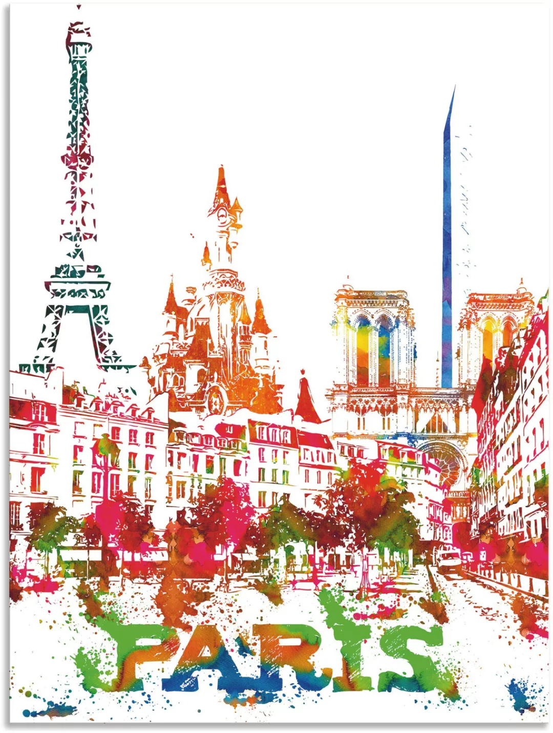 Artland Wandbild »Paris Grafik«, Paris, (1 St.), als Alubild, Outdoorbild, günstig online kaufen