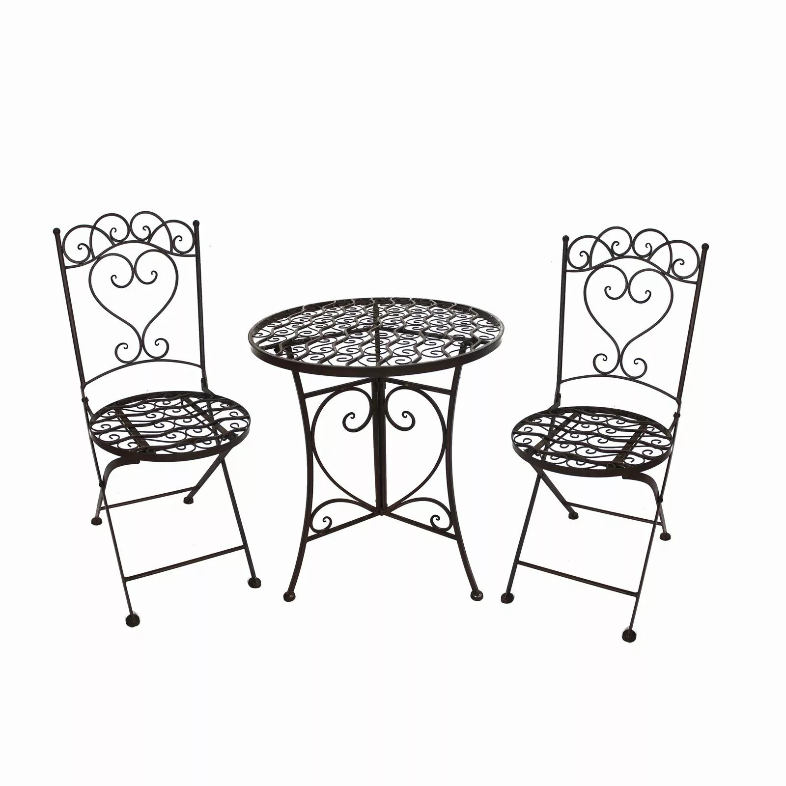 HTI-Living Küchentisch Essgruppe 3-teilig Curly Braun günstig online kaufen