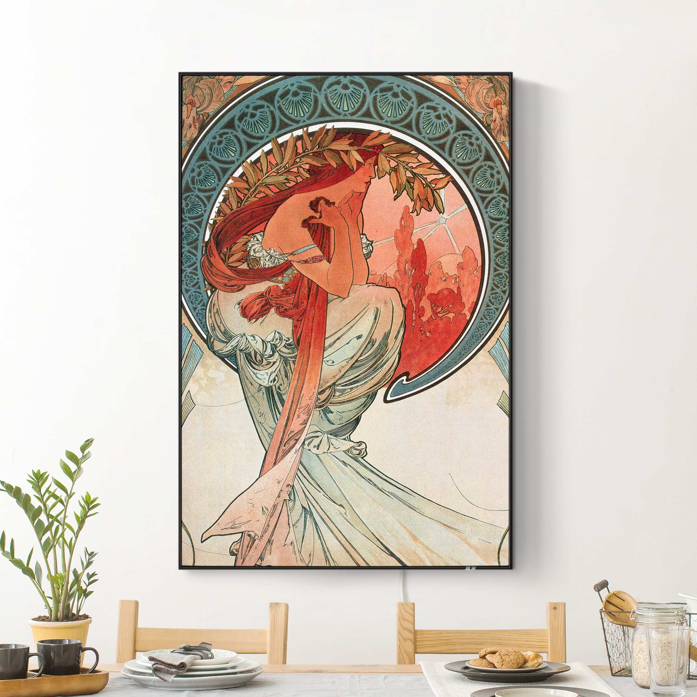 LED-Wechselbild Alfons Mucha - Vier Künste - Die Poesie günstig online kaufen