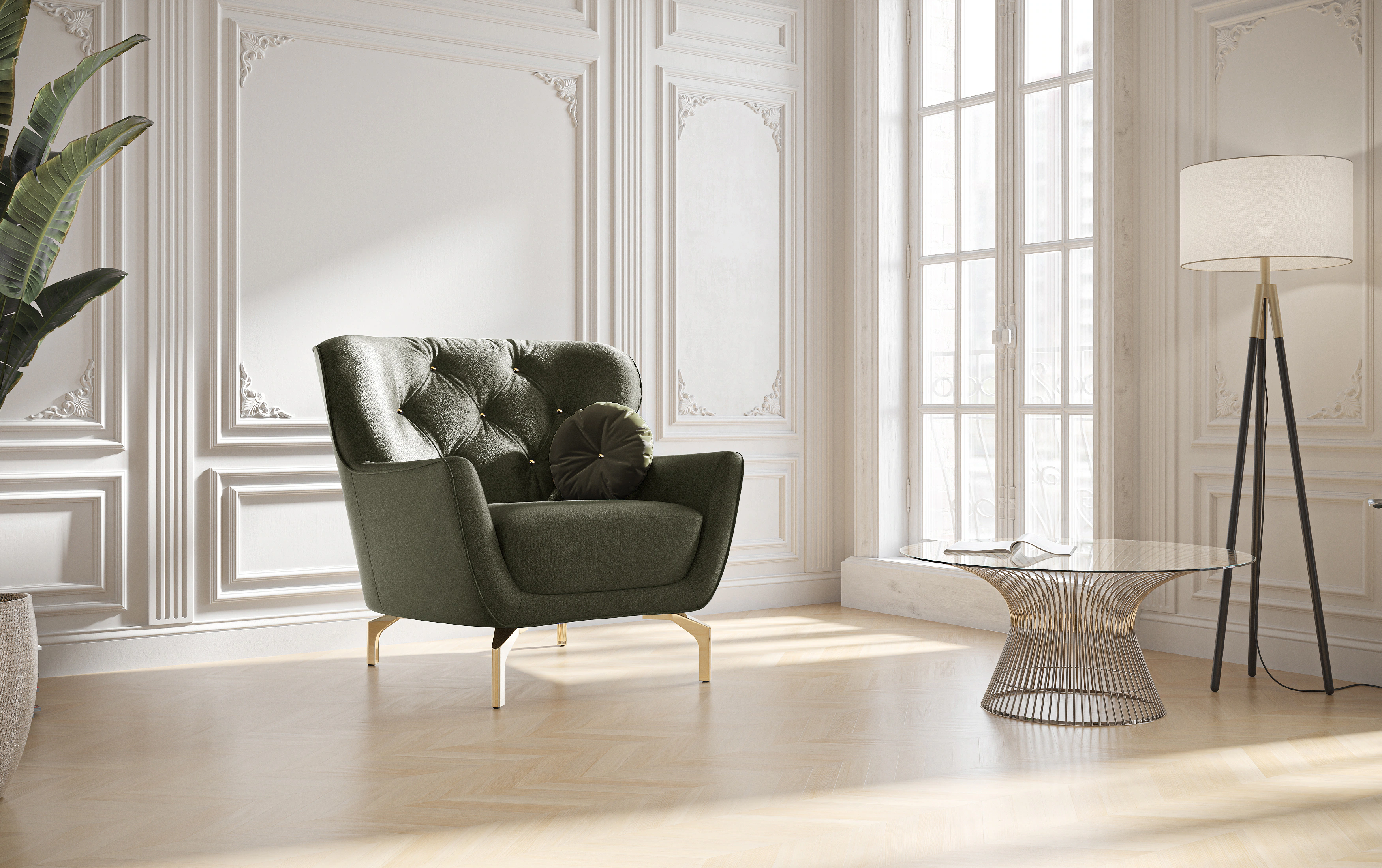 sit&more Sessel "Orient 3 V", inkl. 1 Zierkissen mit Strass-Stein, goldfarb günstig online kaufen