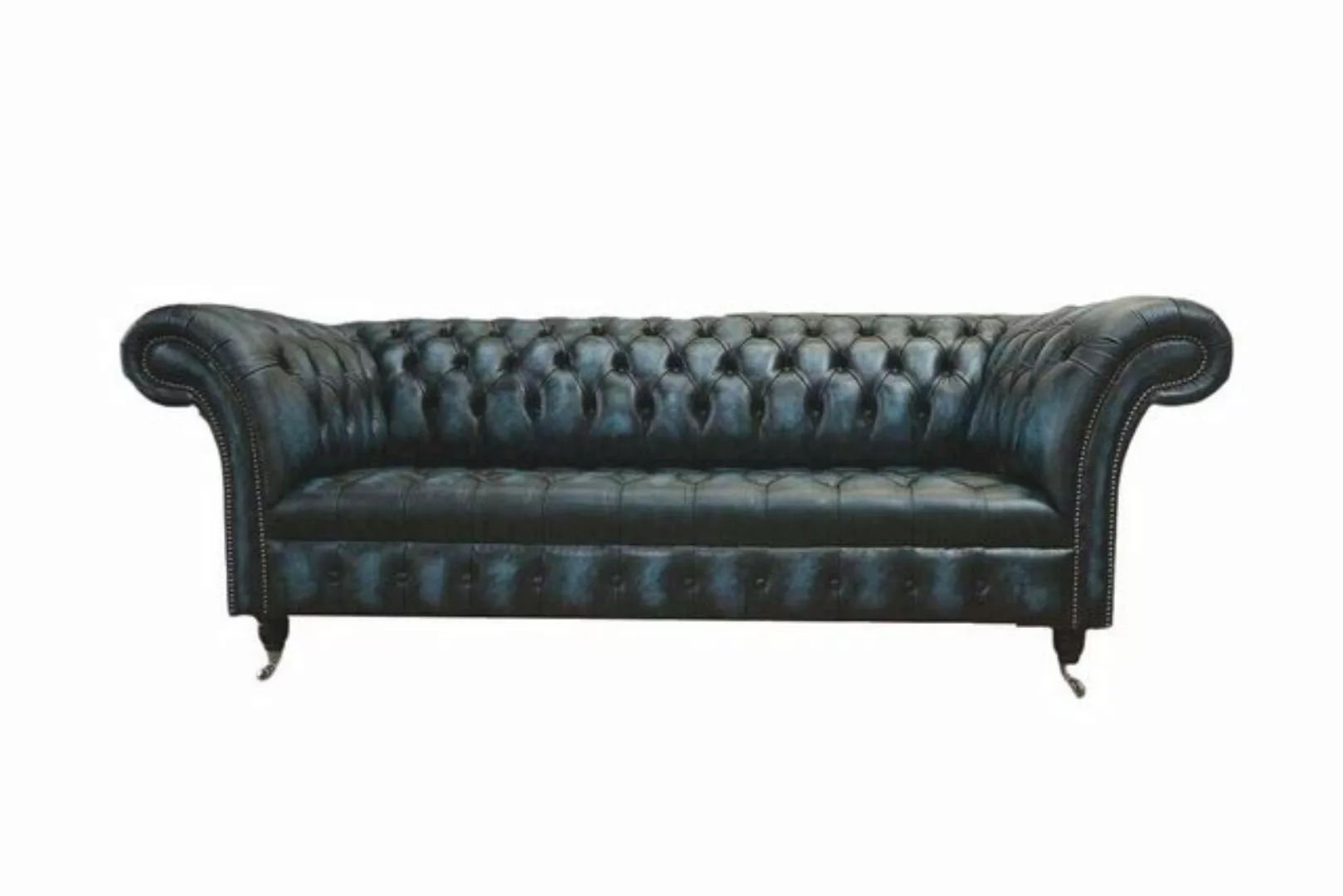 JVmoebel Sofa Klassischer Schwarzer Dreisitzer Polster Chesterfield Couch, günstig online kaufen