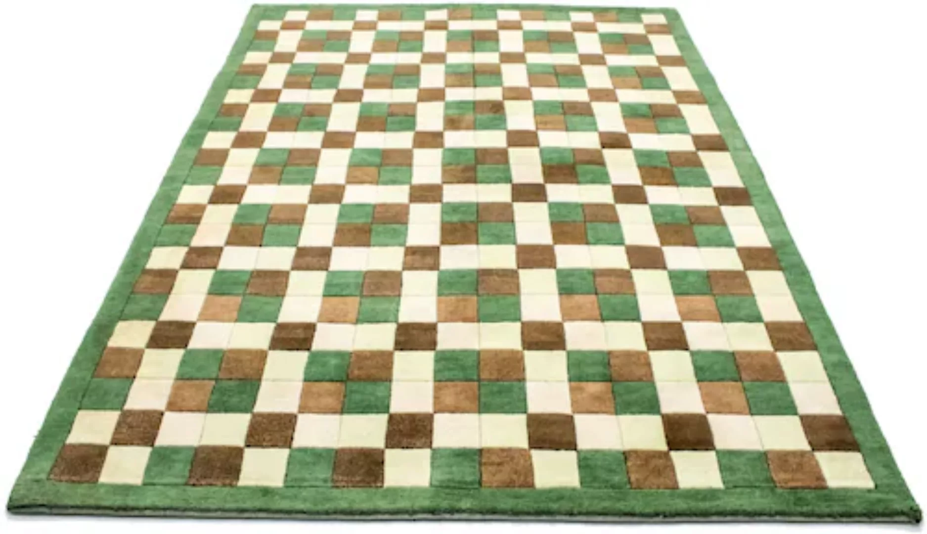 morgenland Wollteppich »Nepal Teppich handgeknüpft grün«, rechteckig, handg günstig online kaufen