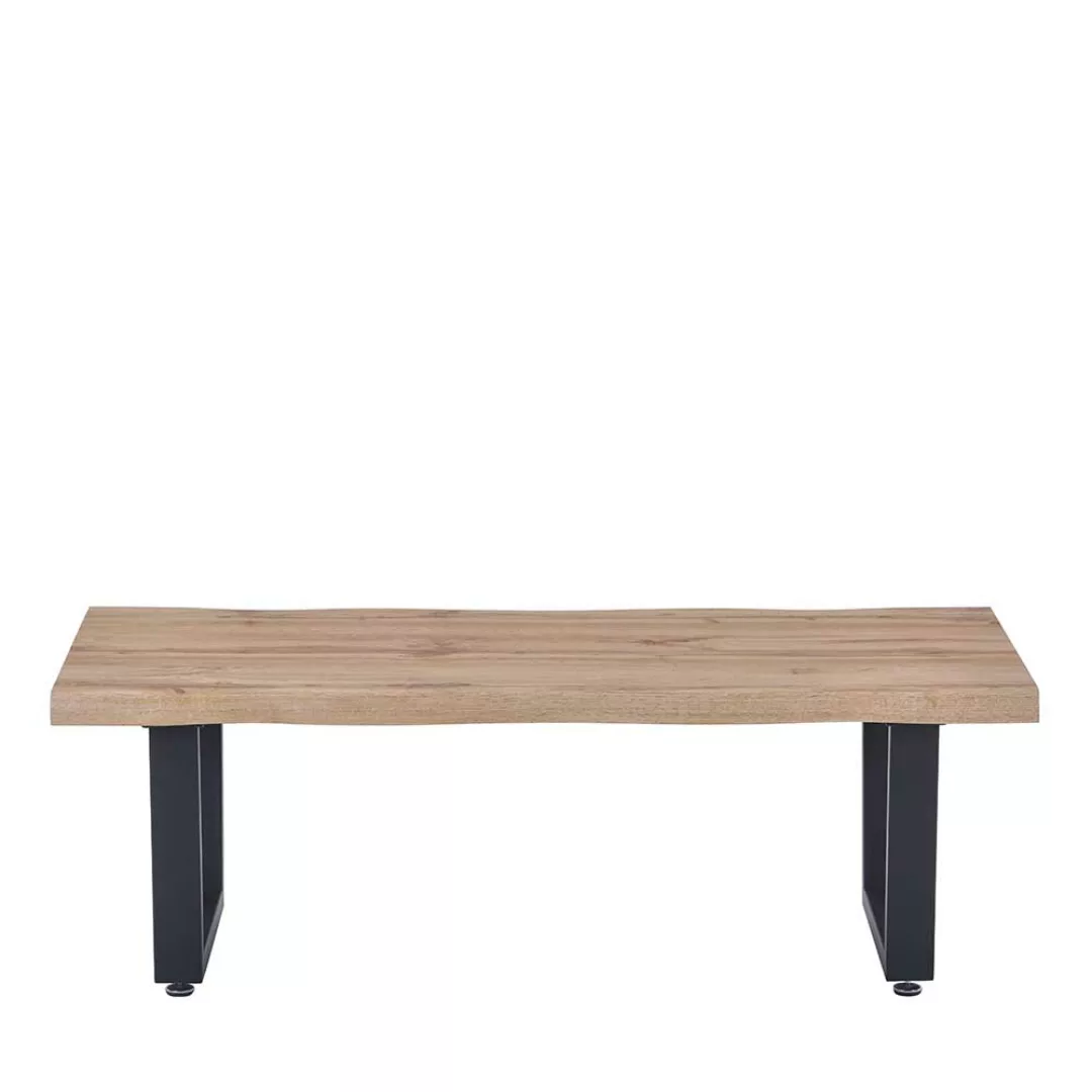 Sofa Tisch rustikal in Wildeichefarben Schwarz günstig online kaufen