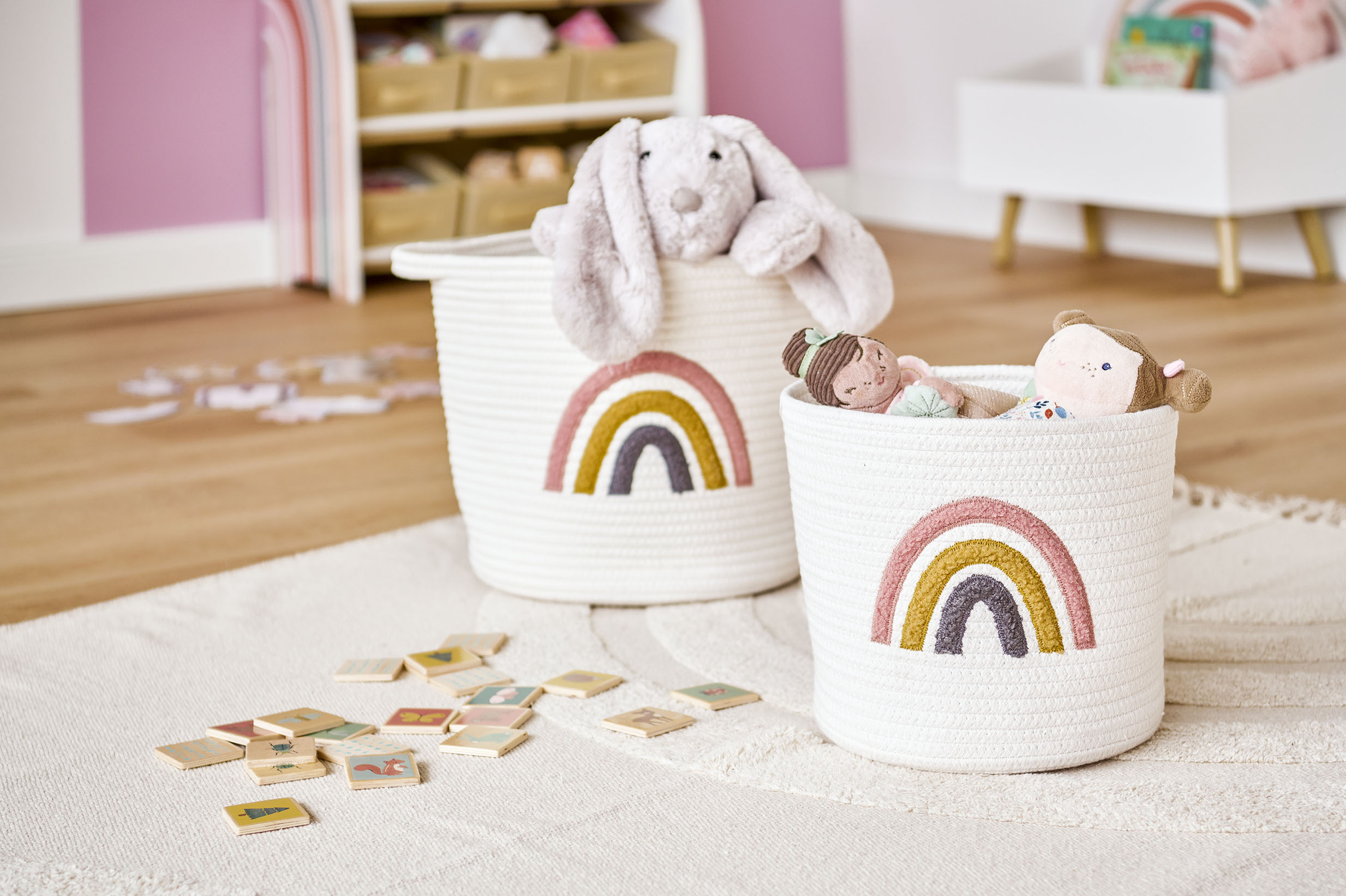 Zeller Present Aufbewahrungskorb »Rainbow«, (Set, 2 St.), Aufgestickter Reg günstig online kaufen