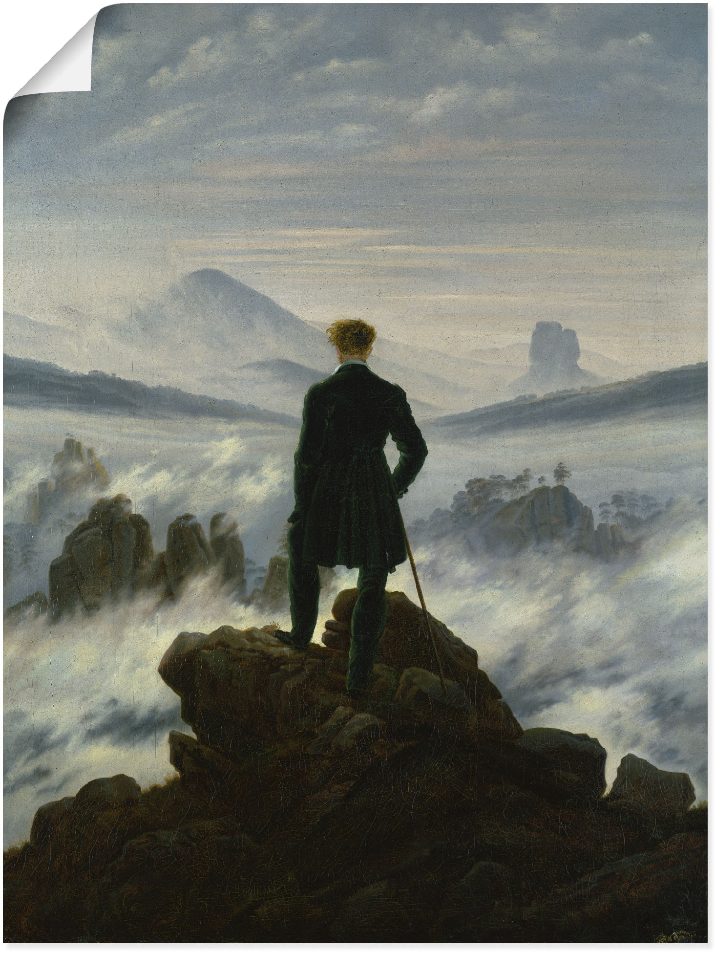 Artland Wandbild »Der Wanderer über dem Nebelmeer. Um 1818«, Mann, (1 St.), günstig online kaufen