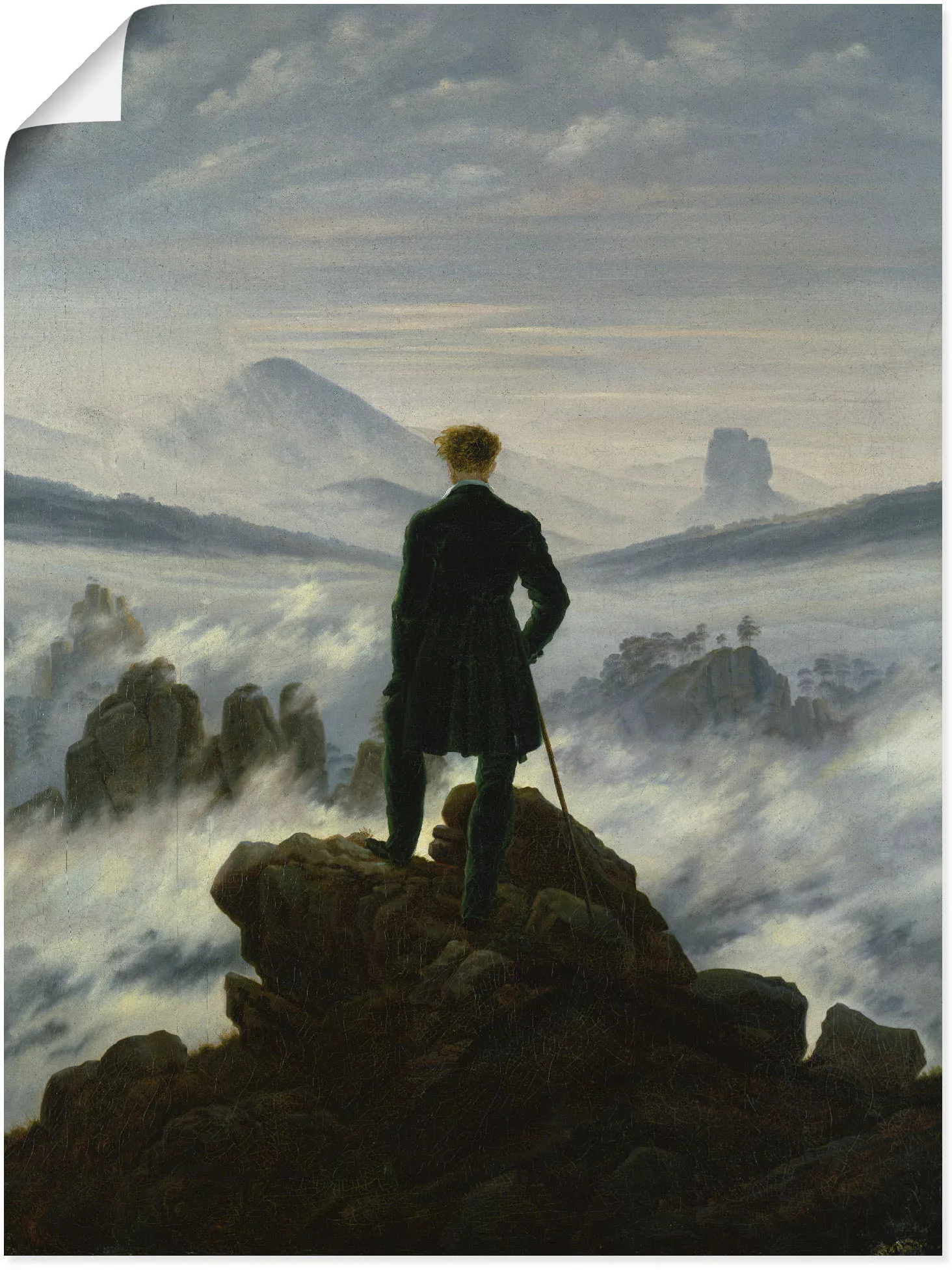 Artland Wandbild "Der Wanderer über dem Nebelmeer. Um 1818", Mann, (1 St.), günstig online kaufen