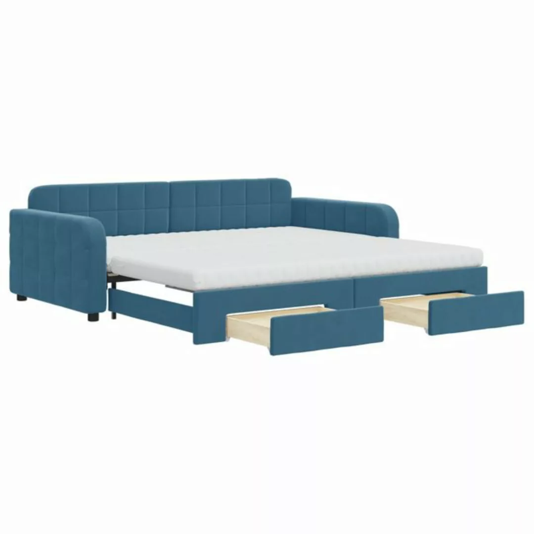 vidaXL Gästebett Gästebett Tagesbett Ausziehbar mit Schubladen Blau 100x200 günstig online kaufen