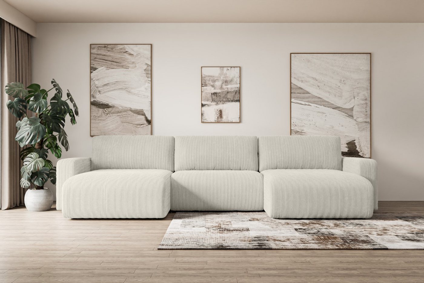 ALTDECOR Wohnlandschaft KLEEA-U, Couch mit Schlaffunktion, Wohnzimmer - Woh günstig online kaufen