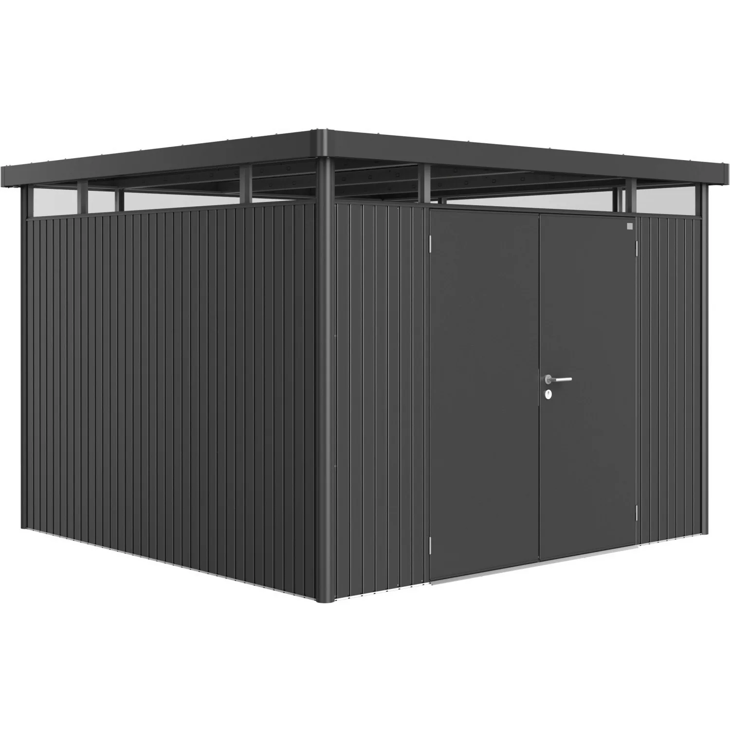 Biohort Metall-Gerätehaus HighLine Gr. H6 Dunkelgrau-Metallic 8,5 m² Doppel günstig online kaufen