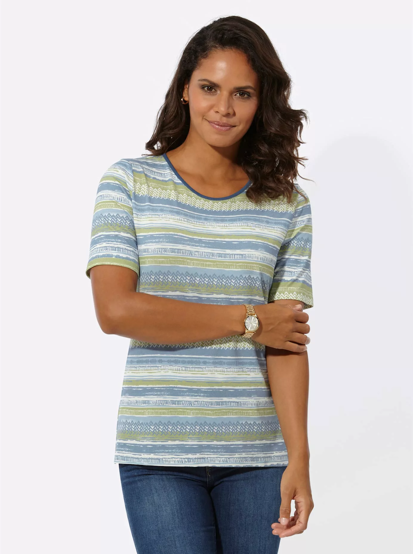 Casual Looks Kurzarmshirt "Rundhals-Shirt", (1 tlg.) günstig online kaufen