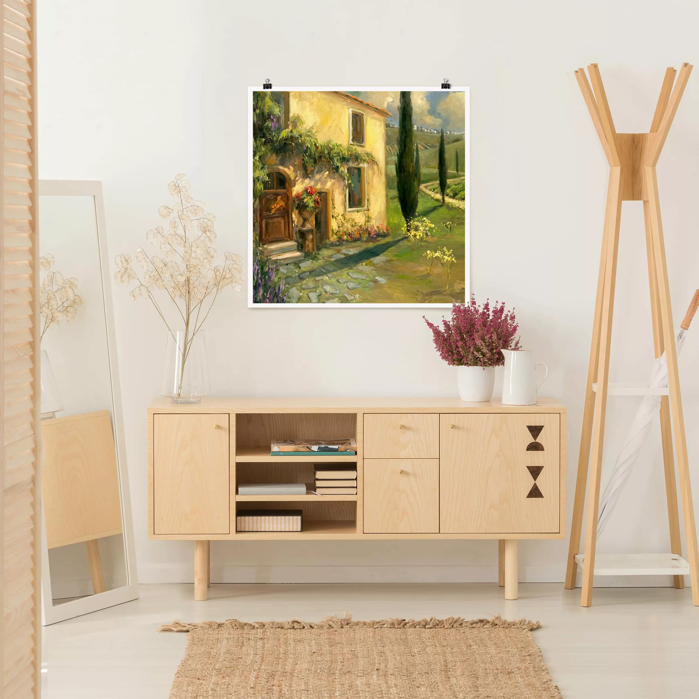 Poster Natur & Landschaft - Quadrat Italienische Landschaft - Zypresse günstig online kaufen