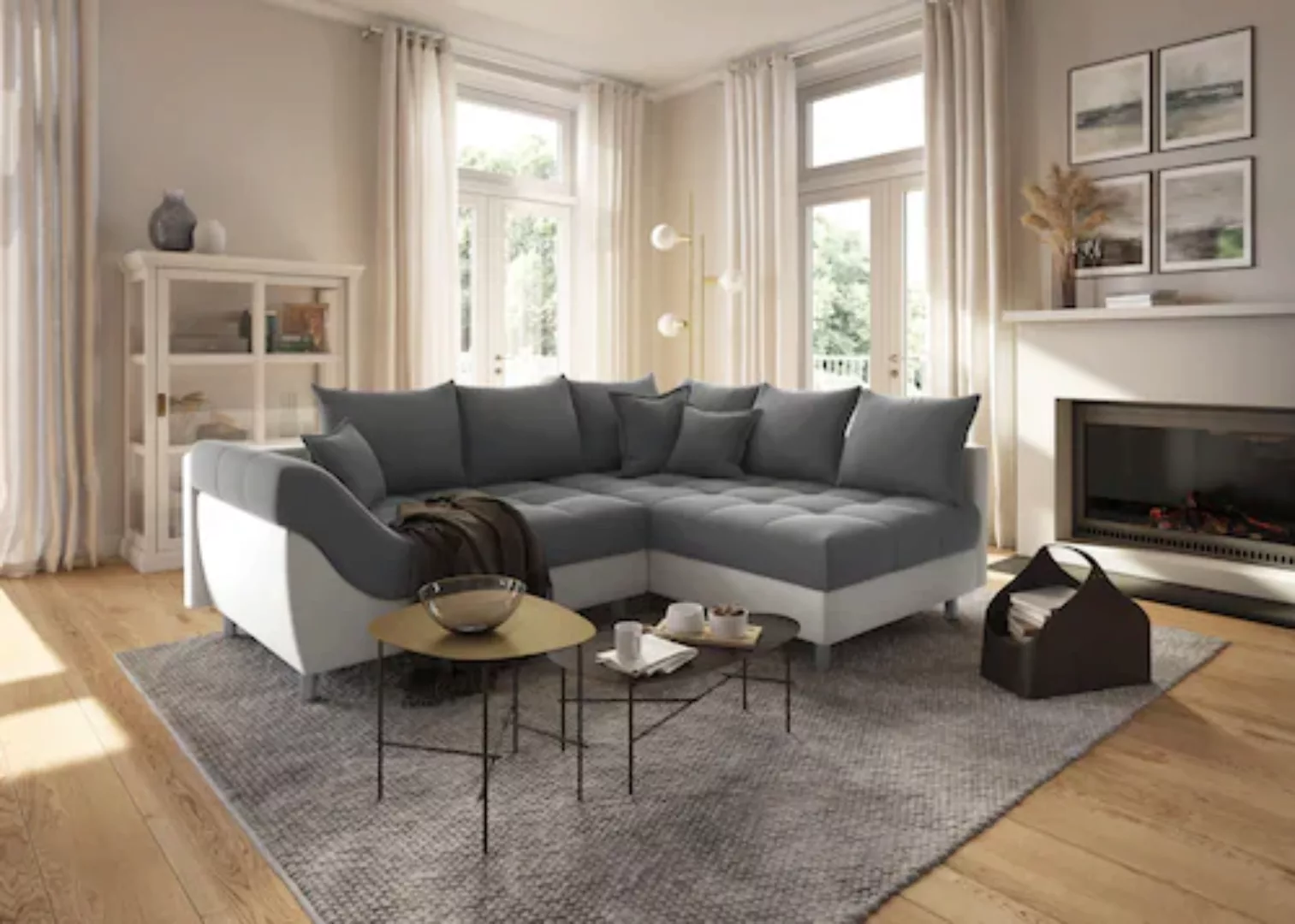 COLLECTION AB Ecksofa Joseli, mit Zier- und Rückenkissen, komfortable Schan günstig online kaufen