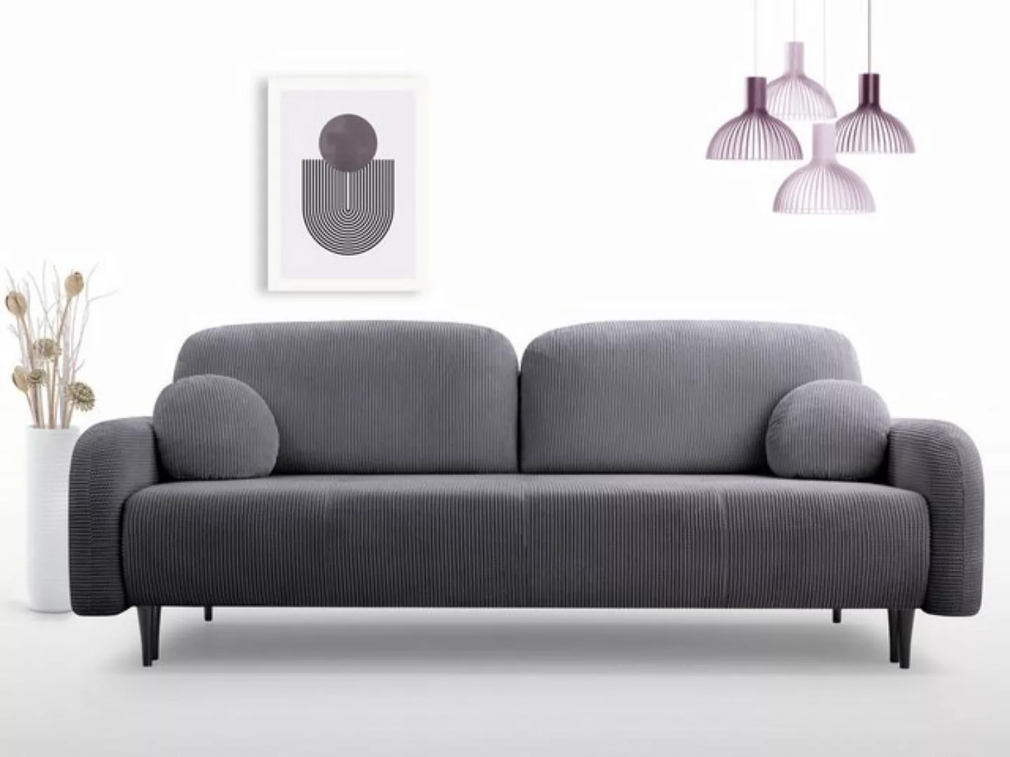 Compleo Schlafsofa mit Bettkasten CLOUD, Modern Wohnzimmer, Cordstoff, Sofa günstig online kaufen