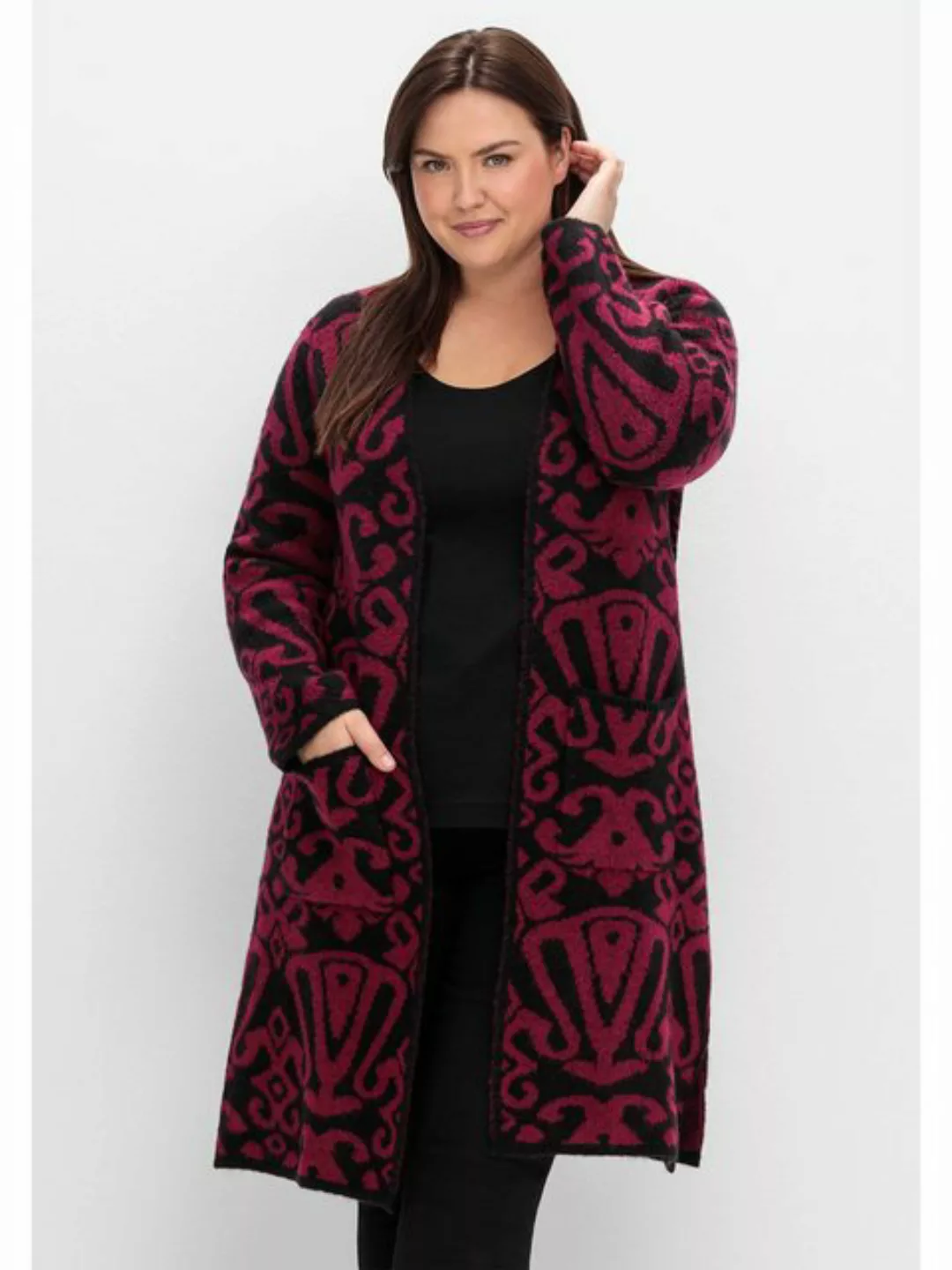 sheego by Joe Browns Longstrickjacke Große Größen in offener Form, mit Jacq günstig online kaufen