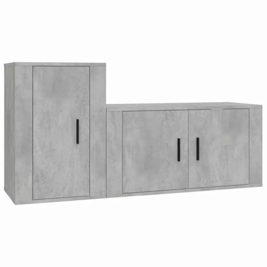 furnicato TV-Schrank 2-tlg. TV-Schrank-Set Betongrau Holzwerkstoff günstig online kaufen