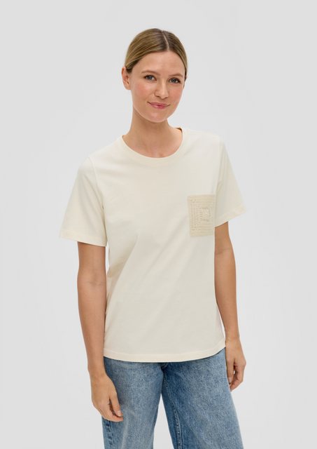 s.Oliver Kurzarmshirt T-Shirt mit Häkelspitzen-Detail Spitze günstig online kaufen