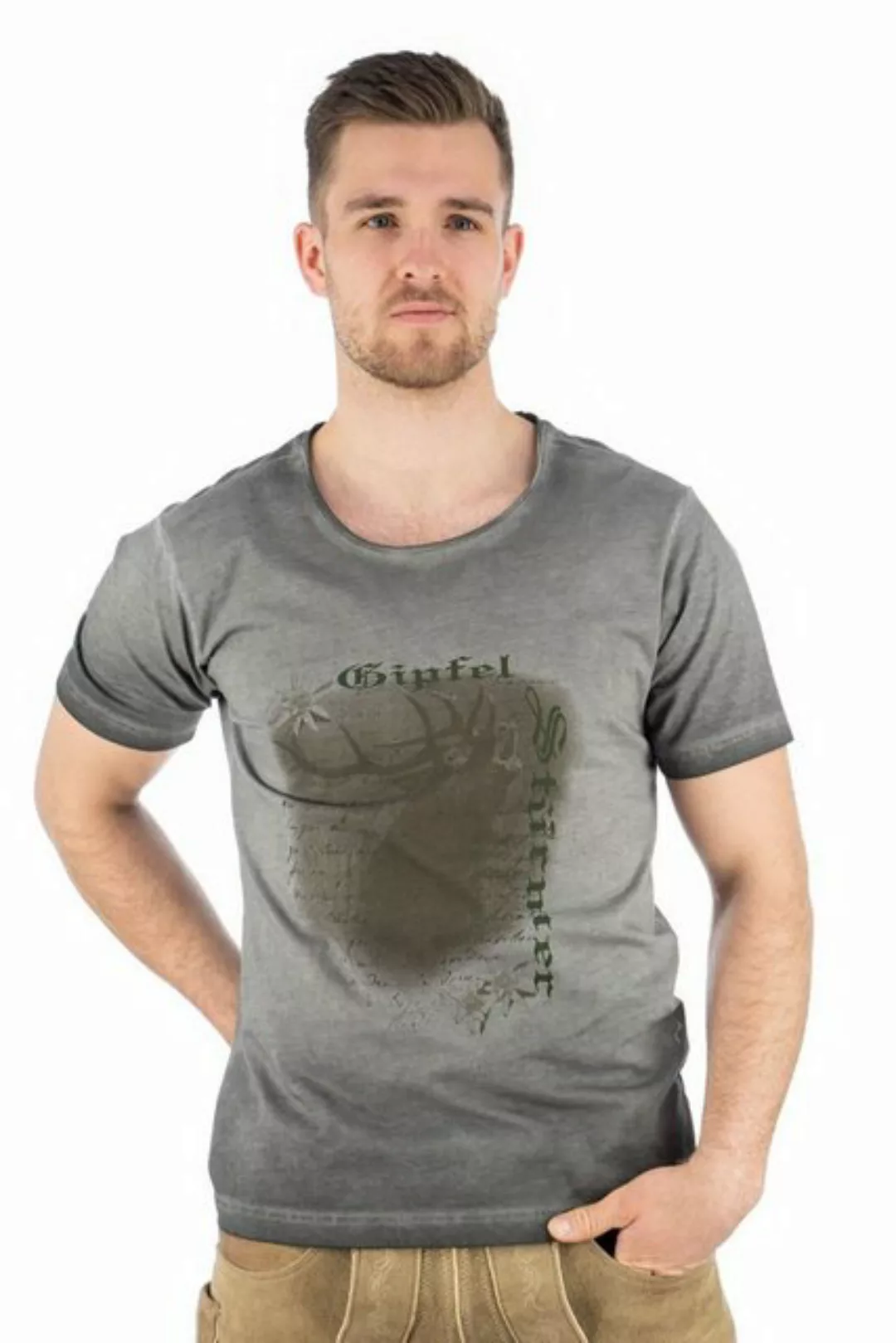 OS-Trachten Trachtenshirt Lyusop Kurzarm T-Shirt mit Motivdruck günstig online kaufen