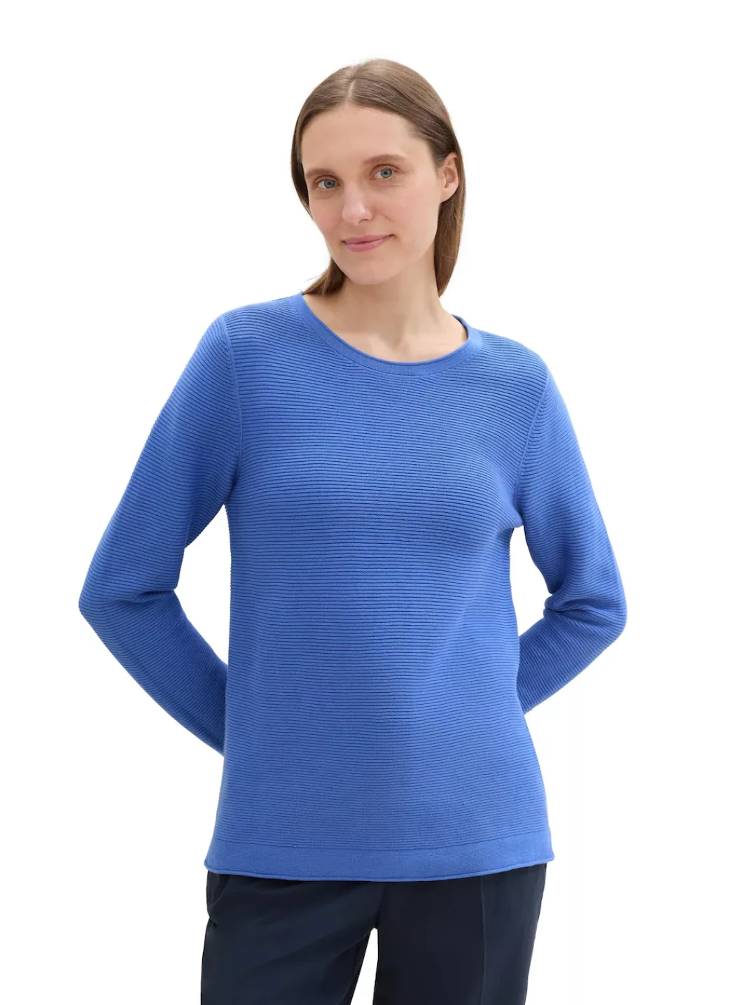 TOM TAILOR Strickpullover in Streifen Stuktur günstig online kaufen