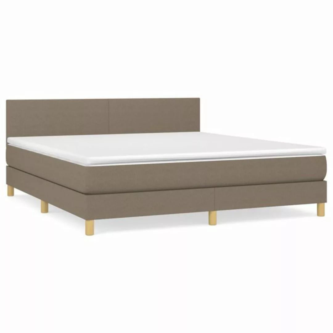 vidaXL Boxspringbett Boxspringbett mit Matratze Hellgrau 160x200 cm Samt Be günstig online kaufen