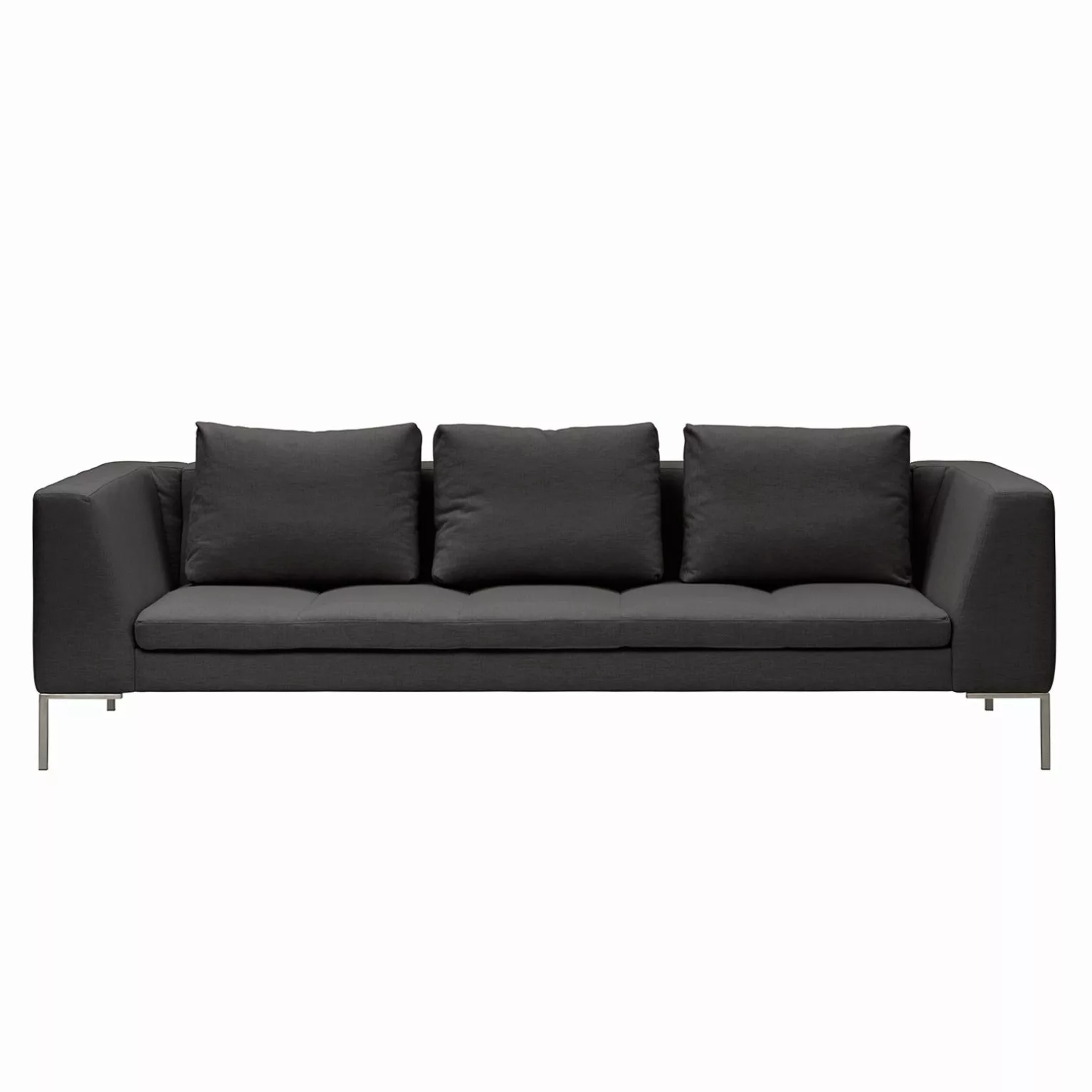 home24 Studio Copenhagen Sofa Madison 3-Sitzer Anthrazit Webstoff 238x66x10 günstig online kaufen